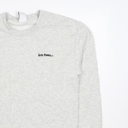 lets frans... Women’s Grey S Pullover Crew Neck Logo Sweatshirt