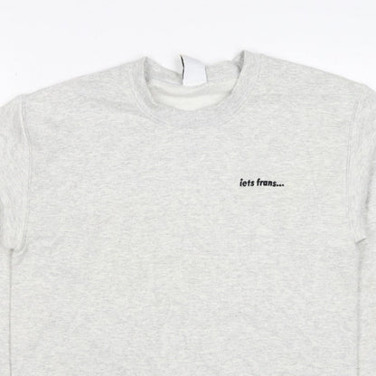 lets frans... Women’s Grey S Pullover Crew Neck Logo Sweatshirt