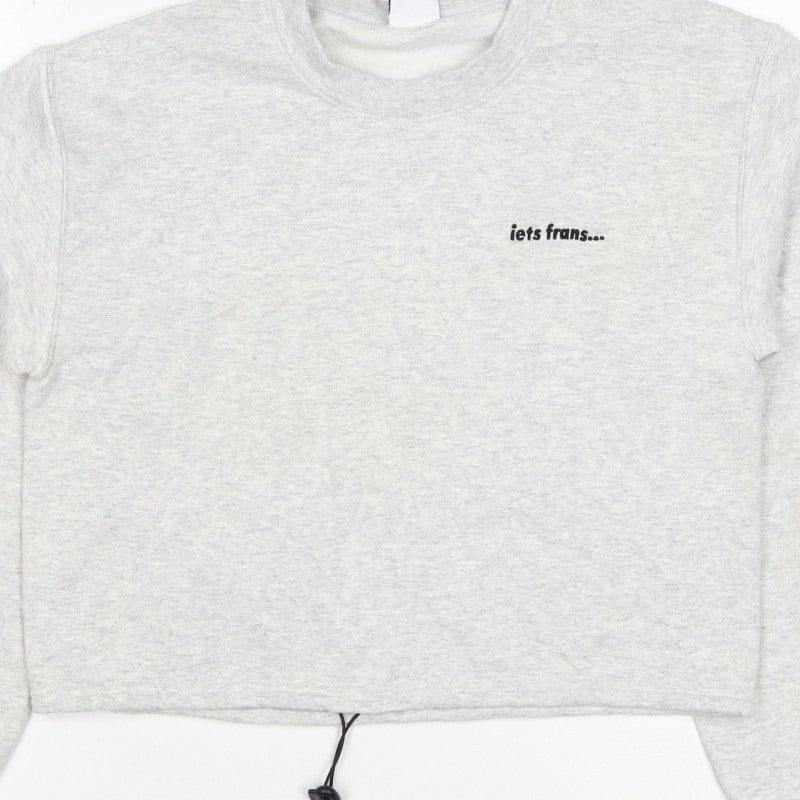lets frans... Women’s Grey S Pullover Crew Neck Logo Sweatshirt