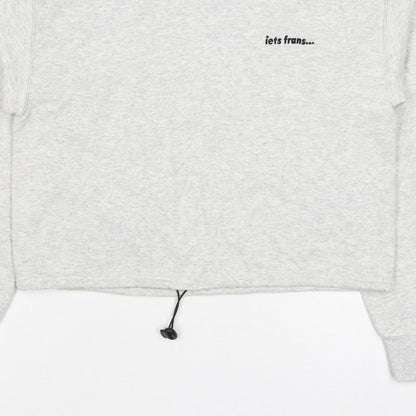 lets frans... Women’s Grey S Pullover Crew Neck Logo Sweatshirt