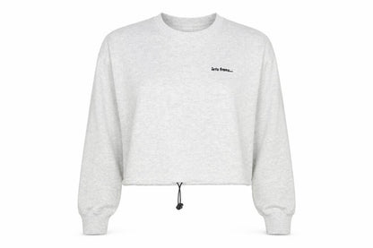 lets frans... Women’s Grey S Pullover Crew Neck Logo Sweatshirt