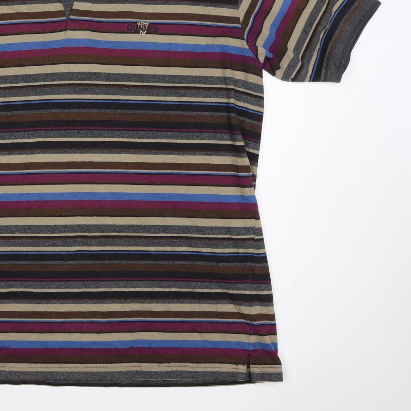 Guinness Men’s Multicoloured Striped Logo Short Sleeve Polo L