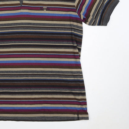 Guinness Men’s Multicoloured Striped Logo Short Sleeve Polo L