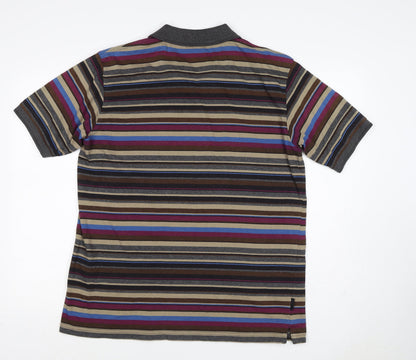 Guinness Men’s Multicoloured Striped Logo Short Sleeve Polo L