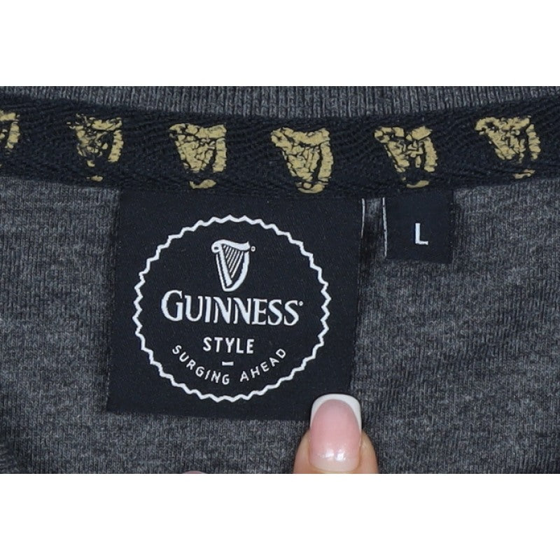 Guinness Men’s Multicoloured Striped Logo Short Sleeve Polo L
