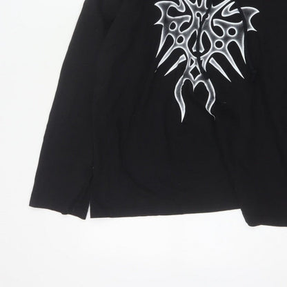 Made in Hell Men’s Black XL Pullover Hoodie Gothic Tribal Graphic Print