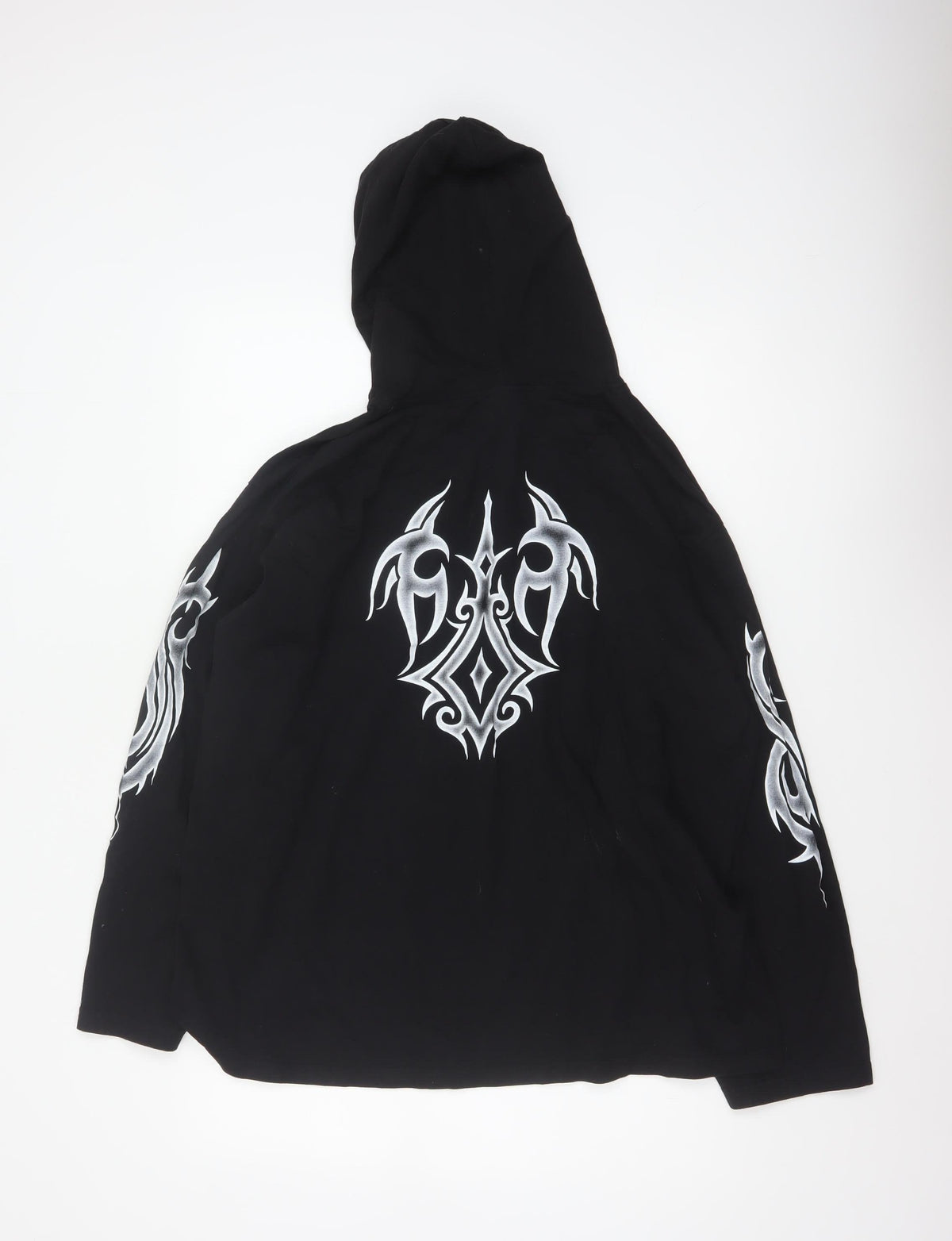 Made in Hell Men’s Black XL Pullover Hoodie Gothic Tribal Graphic Print