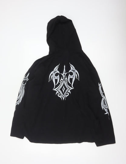 Made in Hell Men’s Black XL Pullover Hoodie Gothic Tribal Graphic Print