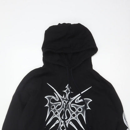 Made in Hell Men’s Black XL Pullover Hoodie Gothic Tribal Graphic Print