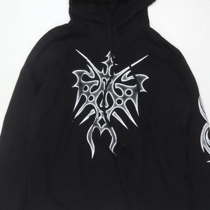 Made in Hell Men’s Black XL Pullover Hoodie Gothic Tribal Graphic Print
