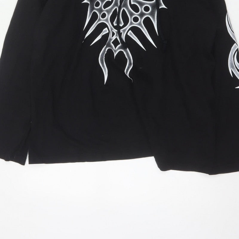Made in Hell Men’s Black XL Pullover Hoodie Gothic Tribal Graphic Print