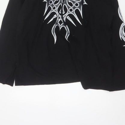 Made in Hell Men’s Black XL Pullover Hoodie Gothic Tribal Graphic Print