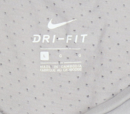 Nike Men’s Grey L Dri-FIT Long Sleeve Running Training Jersey Top