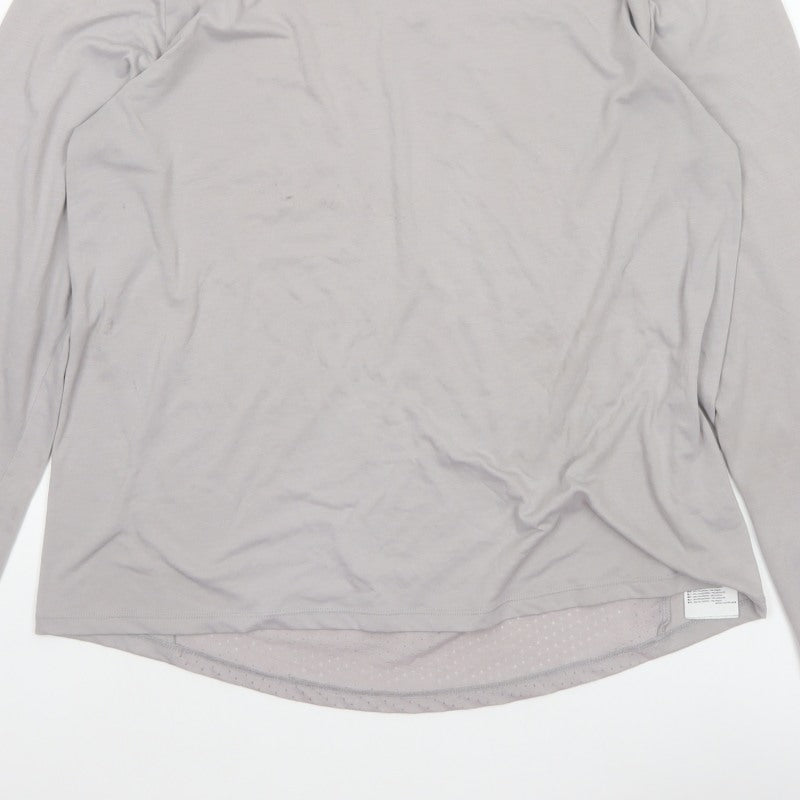Nike Men’s Grey L Dri-FIT Long Sleeve Running Training Jersey Top