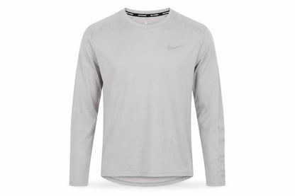 Nike Men’s Grey L Dri-FIT Long Sleeve Running Training Jersey Top