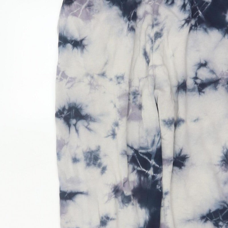 Noisy May Women Grey Tie Dye Cotton Jogger Trousers XS