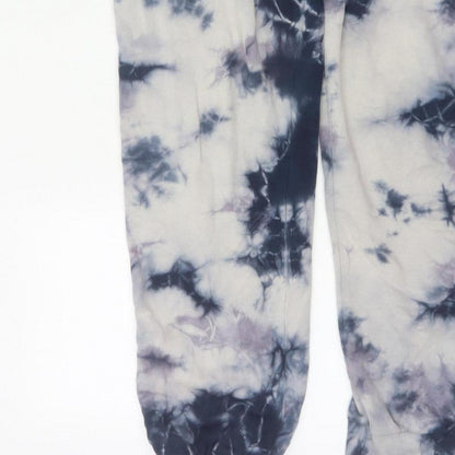 Noisy May Women Grey Tie Dye Cotton Jogger Trousers XS