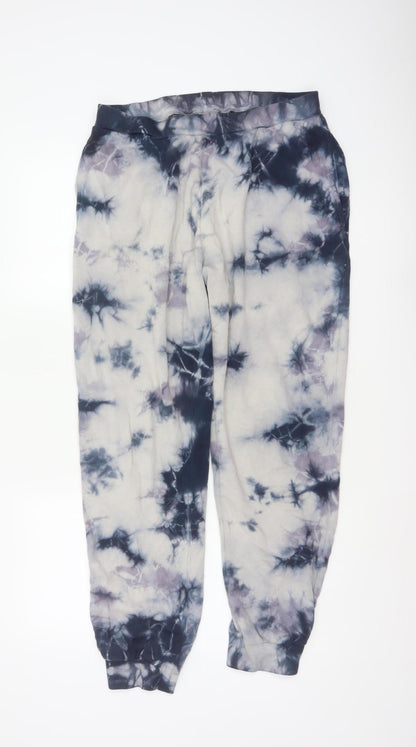 Noisy May Women Grey Tie Dye Cotton Jogger Trousers XS