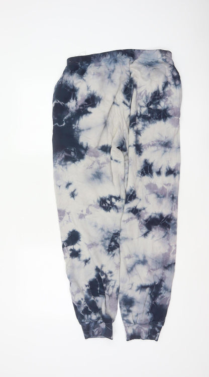 Noisy May Women Grey Tie Dye Cotton Jogger Trousers XS