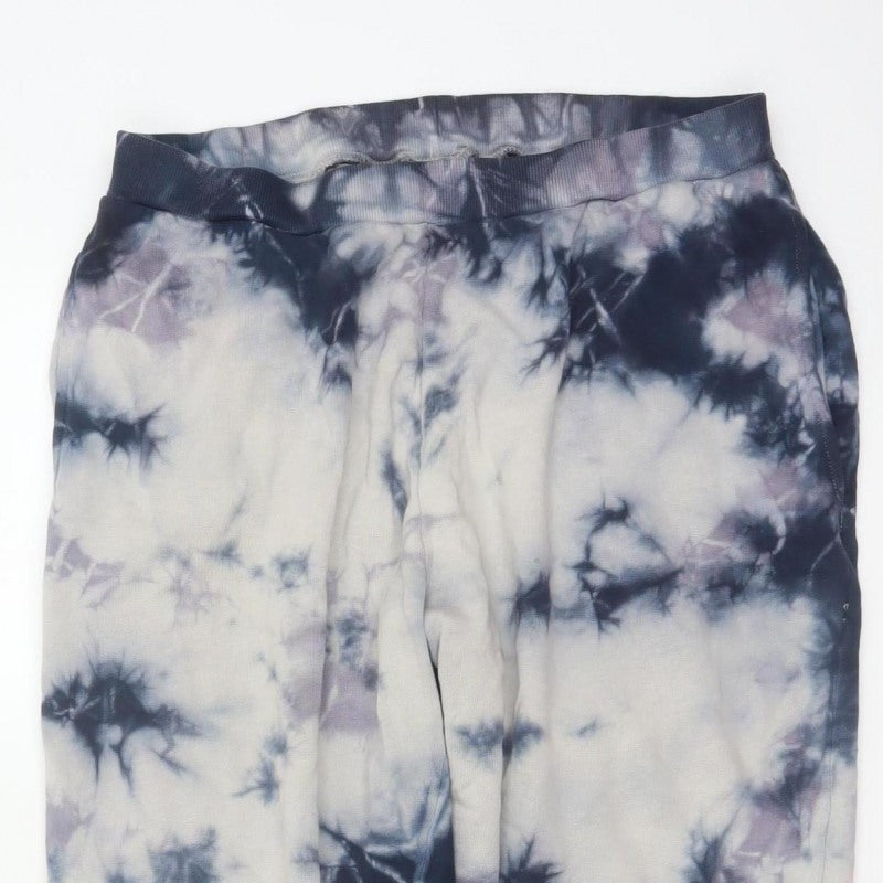 Noisy May Women Grey Tie Dye Cotton Jogger Trousers XS
