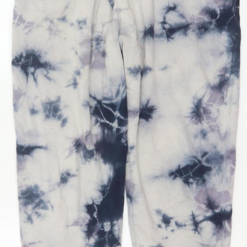 Noisy May Women Grey Tie Dye Cotton Jogger Trousers XS