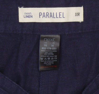 Next Parallel Women’s Blue Linen Wide-Leg Trousers UK 10 Regular