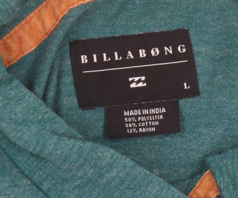 Additional view of Billabong Men's Green Marl Logo Pocket Polo Shirt, size L