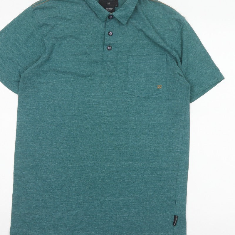 Additional view of Billabong Men's Green Marl Logo Pocket Polo Shirt, size L