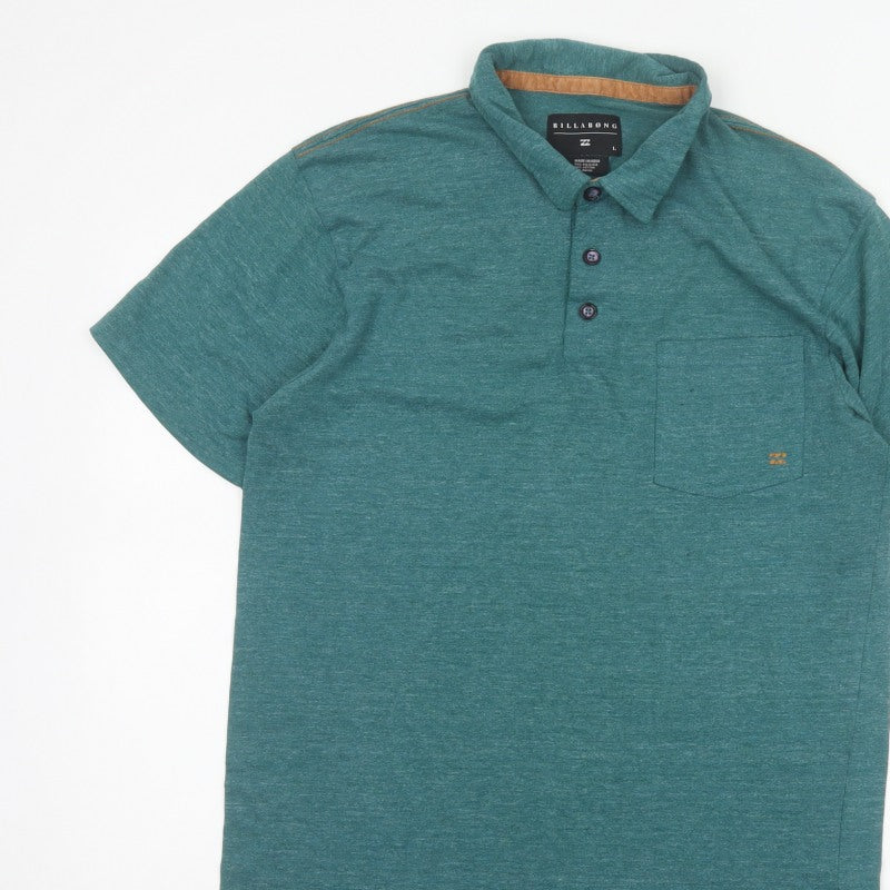 Additional view of Billabong Men's Green Marl Logo Pocket Polo Shirt, size L