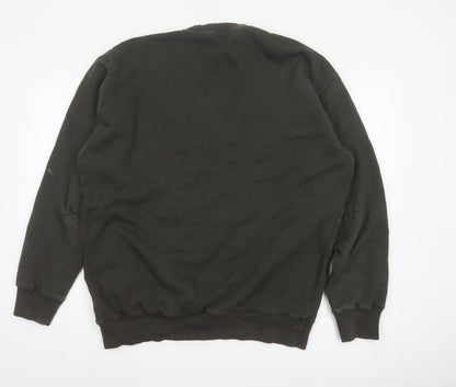 Reebok Men’s Black M Pullover Crew Neck Logo Sweatshirt