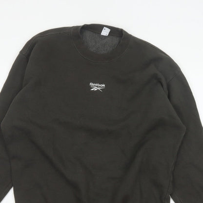 Reebok Men’s Black M Pullover Crew Neck Logo Sweatshirt