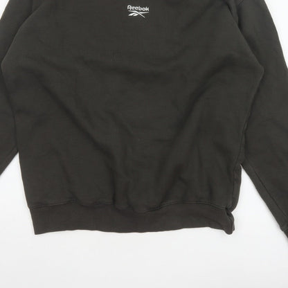 Reebok Men’s Black M Pullover Crew Neck Logo Sweatshirt