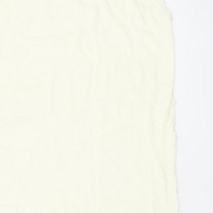 Zara Women Ivory XS Long Sheath Dress Sleeveless Frayed Trim