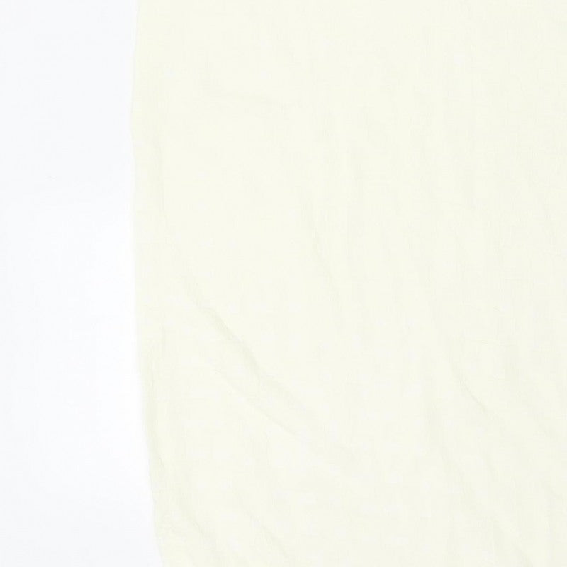 Zara Women Ivory XS Long Sheath Dress Sleeveless Frayed Trim