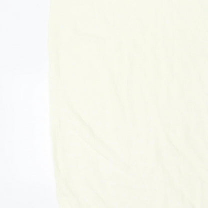 Zara Women Ivory XS Long Sheath Dress Sleeveless Frayed Trim