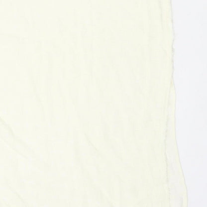 Zara Women Ivory XS Long Sheath Dress Sleeveless Frayed Trim
