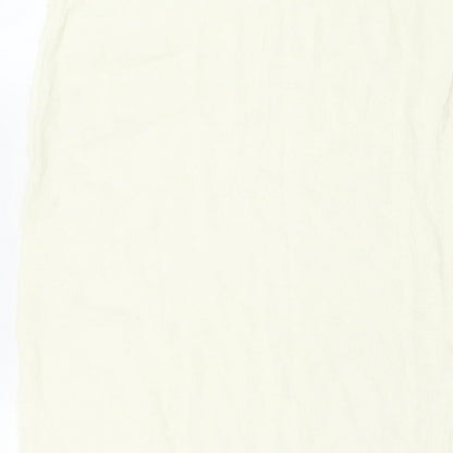 Zara Women Ivory XS Long Sheath Dress Sleeveless Frayed Trim