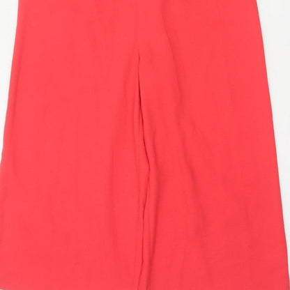 Oasis Women Red Size 10 Lace Wide Leg Sleeveless Jumpsuit Formal