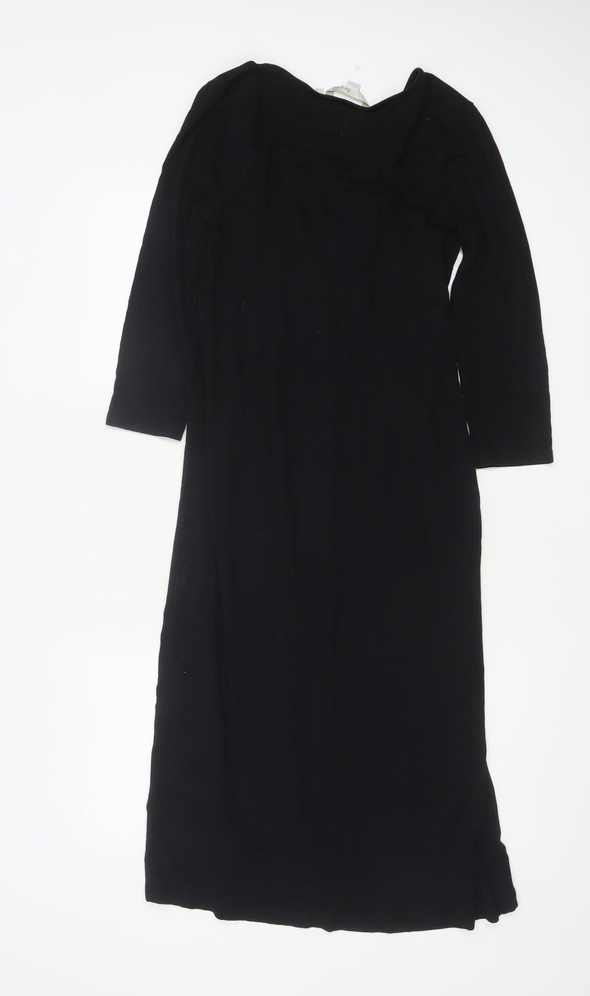 Boden Women Black UK 12 Maxi V-Neck Long Sleeve Stretch Dress