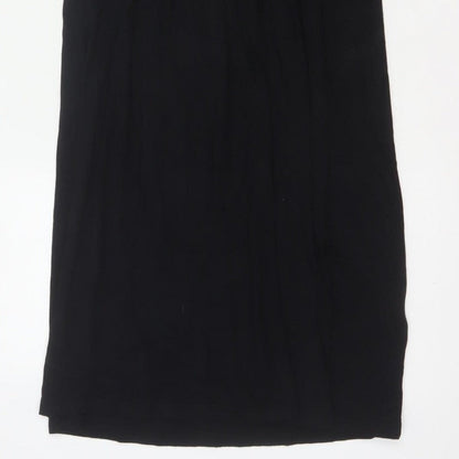 Boden Women Black UK 12 Maxi V-Neck Long Sleeve Stretch Dress