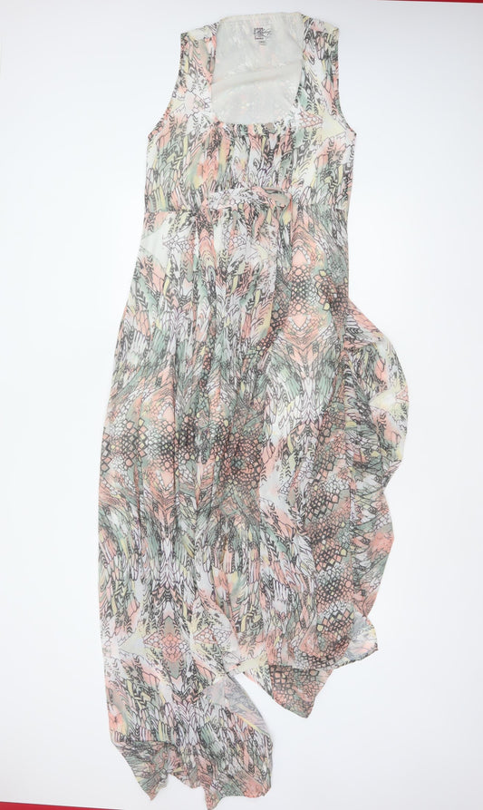 Firetrap Women Multicoloured XS Floral Chiffon Long Kaftan Dress