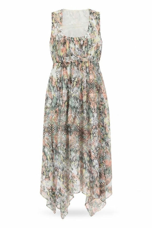Firetrap Women Multicoloured XS Floral Chiffon Long Kaftan Dress
