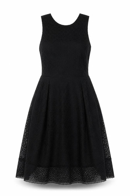 Warehouse Women Black UK 12 Fit & Flare Lace Backless Dress