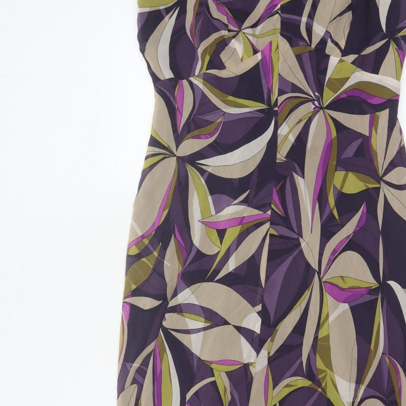 Windsmoor Women’s Purple Multicoloured UK 12 Silk Floral Maxi Dress