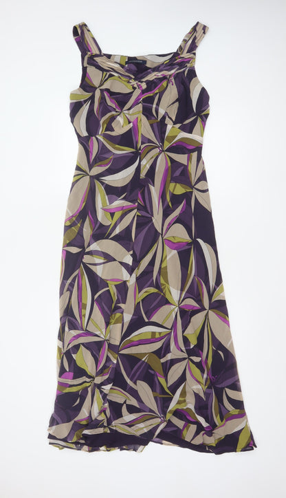 Windsmoor Women’s Purple Multicoloured UK 12 Silk Floral Maxi Dress