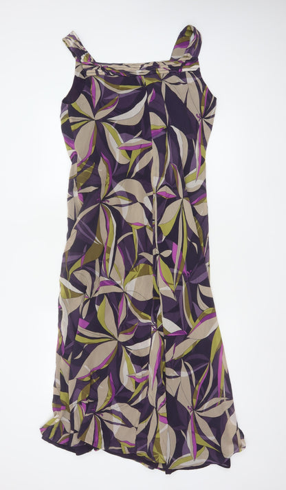 Windsmoor Women’s Purple Multicoloured UK 12 Silk Floral Maxi Dress