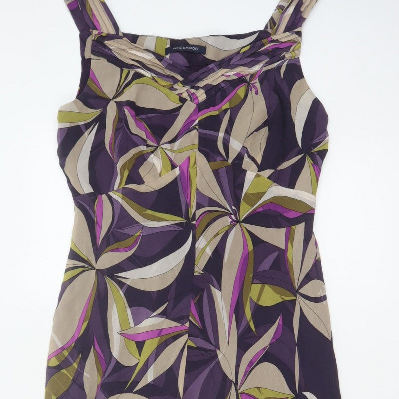Windsmoor Women’s Purple Multicoloured UK 12 Silk Floral Maxi Dress