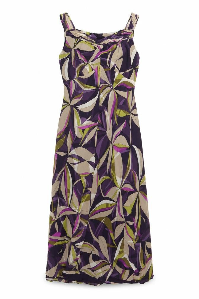 Windsmoor Women’s Purple Multicoloured UK 12 Silk Floral Maxi Dress