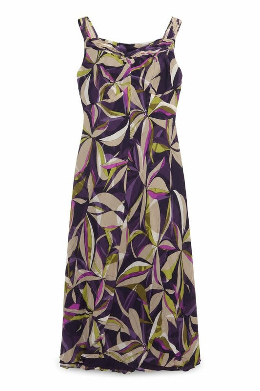 Windsmoor Women’s Purple Multicoloured UK 12 Silk Floral Maxi Dress