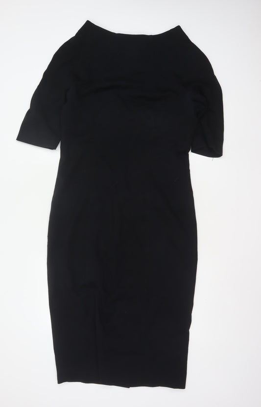 Amanda Wakeley Women’s Black UK 16 Midi Pencil Dress Zip